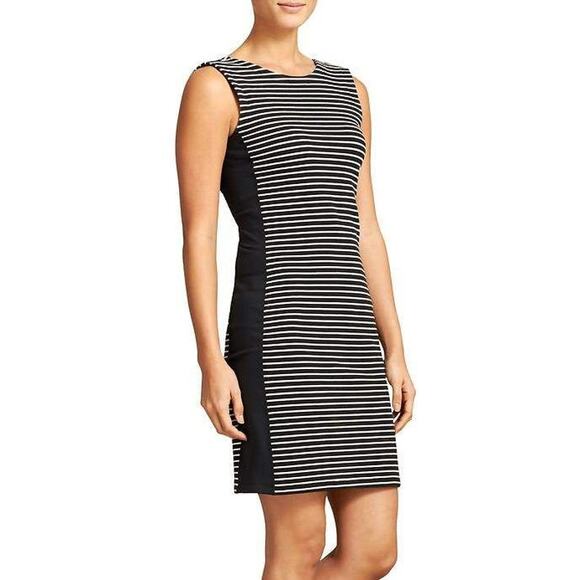 Athleta Dresses & Skirts - Athleta Mala Striped Scoop Back Tank Dress Black Size XS Athleisure Stretch
